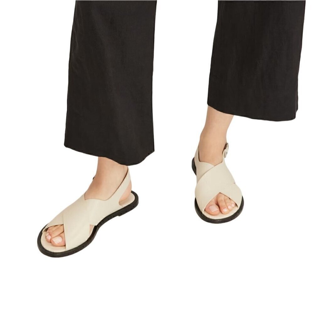 Everlane The City Crossover Sandal, Parchment,  Size 7.5, New in box